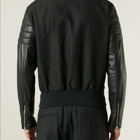 Ami Leather Sleeve Bomber Jacket - Picture 6 of 10